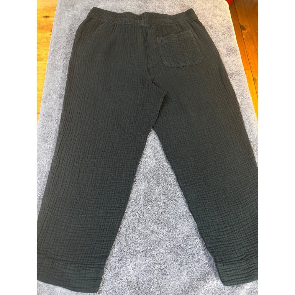 Madewell Womens Black Double Gauze Pull On Pants Elastic Waist Size Large